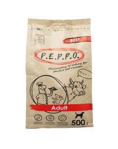Сухой корм для собак Adult говядина 0 5 кг Peppo
