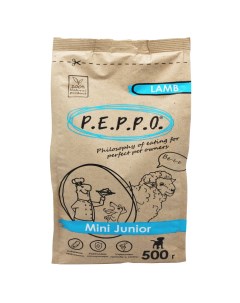 Сухой корм для щенков Mini Junior ягненок 0 5 кг Peppo