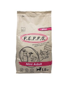 Сухой корм для собак Mini Adult говядина 1 5 кг Peppo