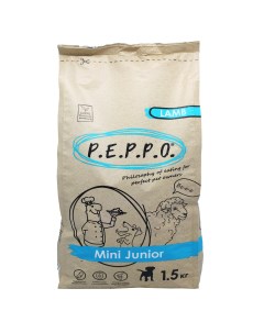 Сухой корм для щенков Mini Junior ягненок 1 5 кг Peppo