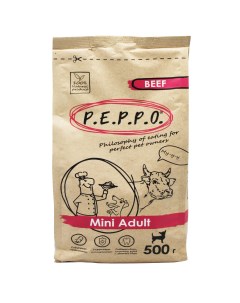 Сухой корм для собак Mini Adult говядина 0 5 кг Peppo