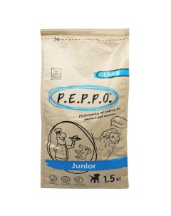 Сухой корм для щенков Junior ягненок 1 5 кг Peppo