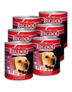 Консервы для собак BIG DOG Говядина с рубцом 6 шт по 850 г Зоогурман