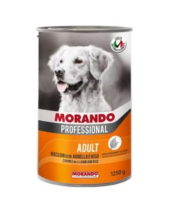 Консервы для собак Professional Adult ягненок и рис 1250г Morando