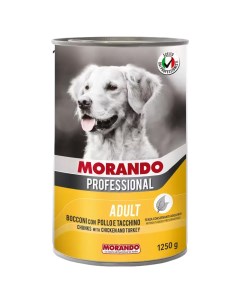 Консервы для собак Professional Adult курица и индейка 1250г Morando