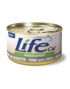 Консервы для кошек Life cat Natural тунец с анчоусом в бульоне 85 г Lifecat