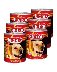 Консервы для собак BIG DOG Говядина с бараниной 6 шт по 850 г Зоогурман