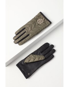 Кожаные перчатки комбинированные с принтом Roeckl