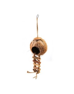 Игрушка для грызунов Домик подвесной кокос с лесенкой коричневый 13см Нидерланды Ebi