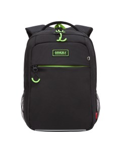 Рюкзак школьный для мальчика RB 156 1m 6 черный салатовый Grizzly