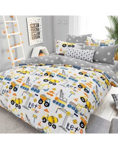 Комплект детского постельного белья Юный строитель двуспальный Домашняя мода