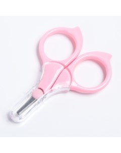 Ножницы детские безопасные маникюрные с чехлом от 0 мес цвет розовый Nobrand