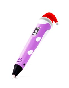 Новогодний набор 3D ручка PLUS NY2300F Трафареты фиолетовый Spider pen