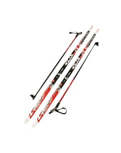 Лыжный комплект лыжи палки крепления NNN 175 СТЕП Step in LS Sport red Brados