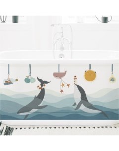 Наклейка пластик интерьерная цветная Игры китов 60х85 см Nobrand