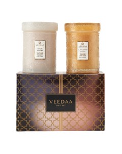 Набор свечей ароматических в банке Mandala Glass Duo Gift Set Style 3 2 шт Veedaa