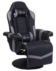 Игровое компьютерное кресло CS CHR GS200BLG черный серый сиденье с подставкой для н Cactus