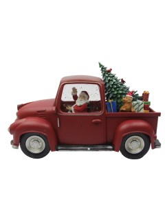 Новогодний сувенир WDL 22015 15159 Машина с Дедом Морозом с собакой Merry christmas