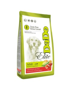 Сухой корм для собак Dog Elite средних и крупных пород беззерновой с ветчиной 3кг Dado