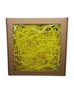 Подарочная коробка с окном с желтым наполнителем 25x25x10 Dreams