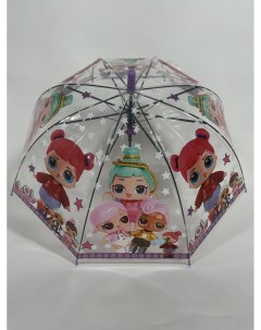 Зонт полуавтомат детский Лол фиолетовая окантовка с цветочками Rainproof