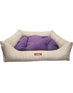 Лежак для собак и кошек Люкс Violet 6 флок 100 х 90 х 28 см Xody