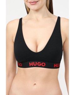 Хлопковый бюстгальтер бралетт с логотипом бренда Hugo