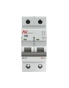 Автоматический выключатель Averes AV 10 2P 40А тип C 10 кА 230 В на DIN рейку mcb10 2 40C av Ekf