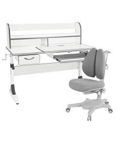 Комплект парта Study 120 Lux белый серый с серым креслом Armata Duos Anatomica