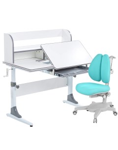 Комплект парта Study 100 Lux белый серый с голубым креслом Armata Duos Anatomica