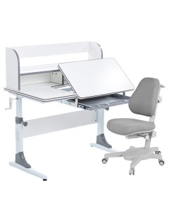 Комплект парта Study 100 Lux белый серый с серым креслом Armata Anatomica