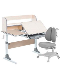 Комплект парта Study 100 Lux клен серый с серым креслом Armata Duos Anatomica