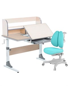 Комплект парта Study 100 Lux клен серый с голубым креслом Armata Duos Anatomica