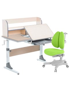 Комплект парта Study 100 Lux клен серый с зеленым креслом Armata Duos Anatomica