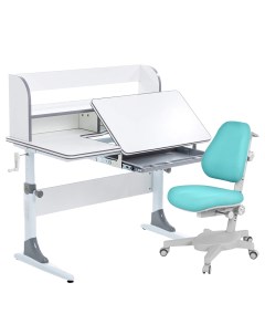 Комплект парта Study 100 Lux белый серый с голубым креслом Armata Anatomica