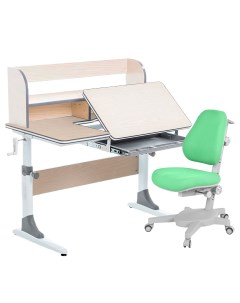 Комплект парта Study 100 Lux клен серый с зеленым креслом Armata Anatomica