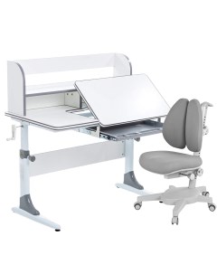Комплект парта Study 100 Lux белый серый с серым креслом Armata Duos Anatomica