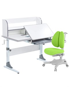 Комплект парта Study 100 Lux белый серый с зеленым креслом Armata Duos Anatomica