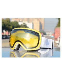 Горнолыжная маска с двойным стеклом желтая One Size Gym team