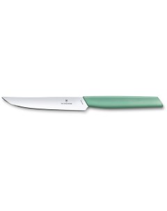 Нож для стейка Swiss Modern лезвие 12 см с прямой кромкой мятно зелёный Victorinox