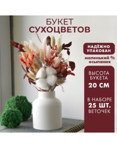 Сухоцветы для интерьера Грёзы 20 см Цветочный чердак