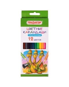 Набор цветных карандашей 12 цв арт 181821 10 наборов Пифагор