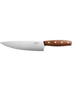 Нож кухонный Norr универсальный 200мм заточка прямая стальной коричневый Fiskars