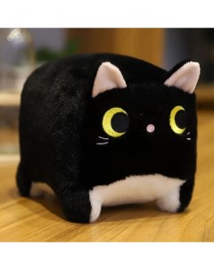 Мягкая игрушка Глазастый котик Кирпичик 40 см черный Bashexpo