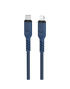 Кабель USB Type C Lightning 8 pin 3А 2 м синий Victory X59 Hoco