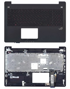 Клавиатура для ноутбука Asus G550JK Series черная с черным топкейсом и подсветкой Sino power