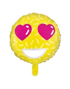 Воздушный шар Emoji Любовь фольгированный 45 см Party deco