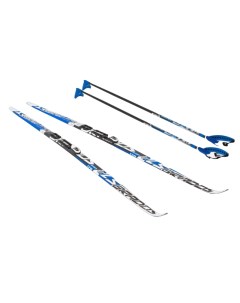 Комплект лыж X tour с насечкой с палками и креплениями NNN синий размер 185 см Stc