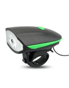 Фара велосипедная со звуковым сигналом 04124815 зеленый Nobrand