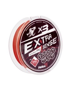 Шнур Extrasense X3 PE 0 14 мм 92 м 4 5 кг red 1 шт Helios